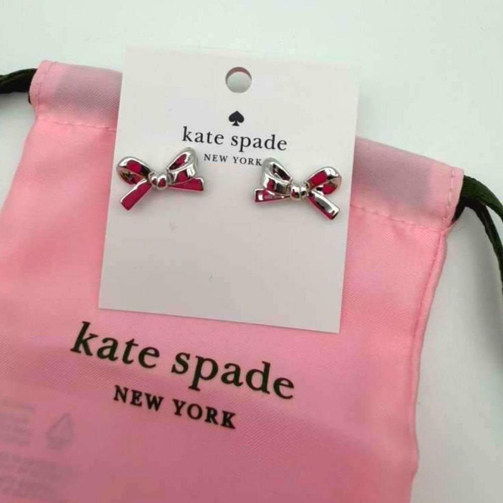 Kate Spade Silver Bow‎ Earrings – New